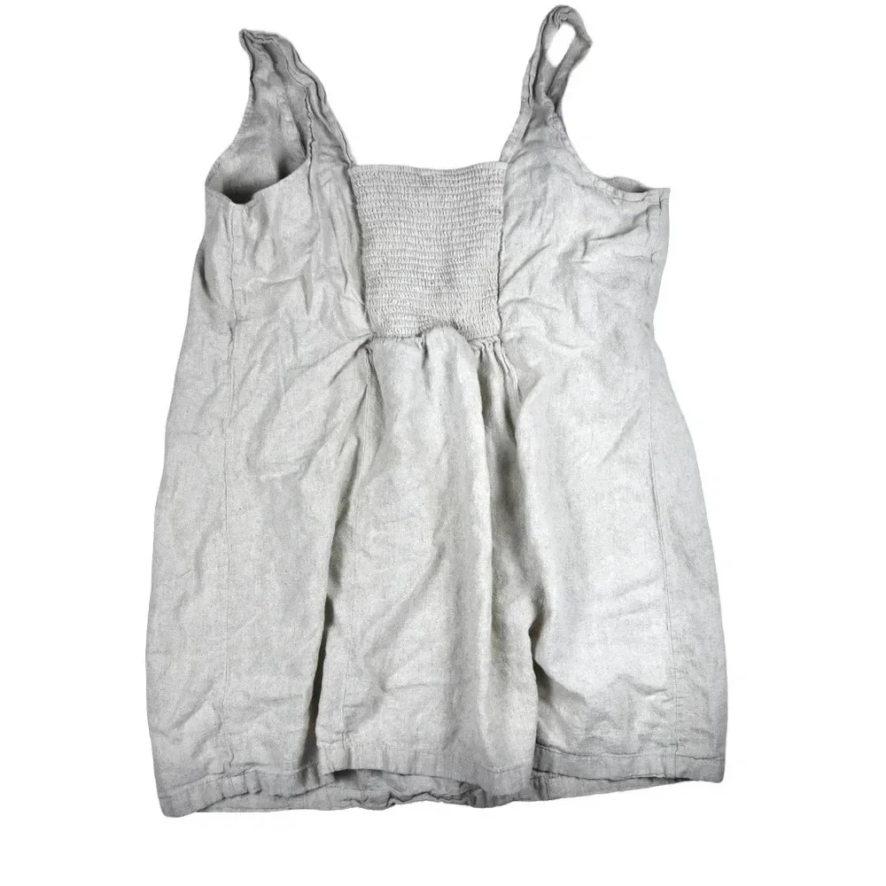 Old Navy Linen Blend Square Neck Above Knee Natural Dress Flax Color 3X Vacation - Picture 4 of 8